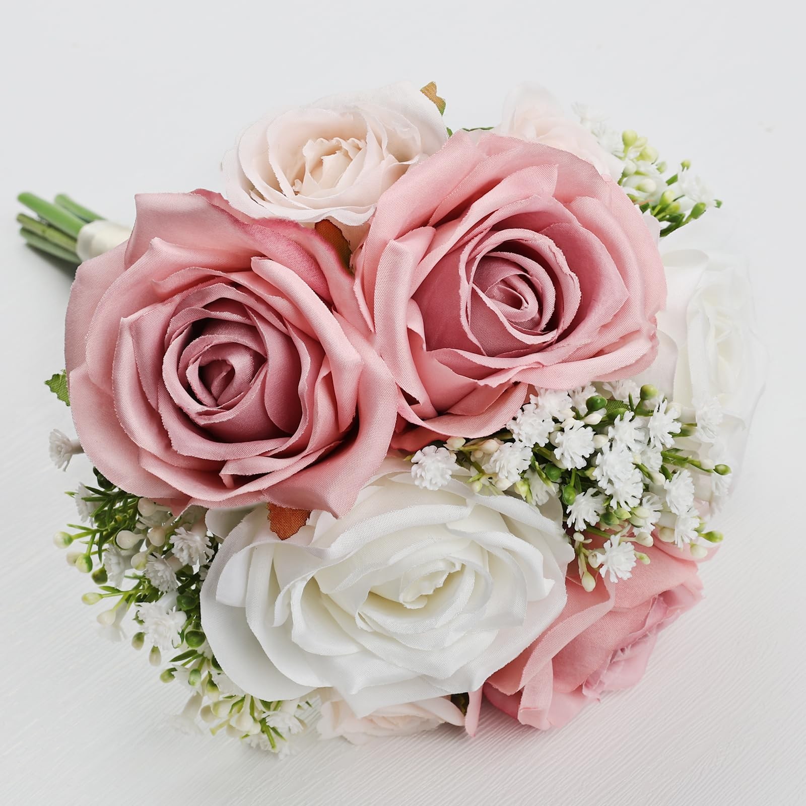 DIYDOFUN Wedding Bridesmaid Bouquets Set of 6, Artificial Silk Flowers Arrang…