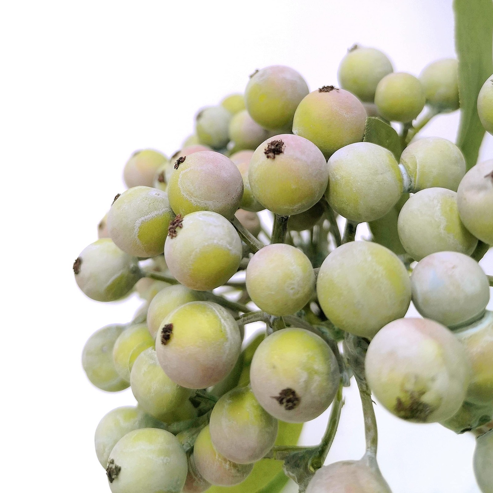 Pack of 6 Green Artificial Berry Stems Christmas Picks Wreath Ornament(Frost …