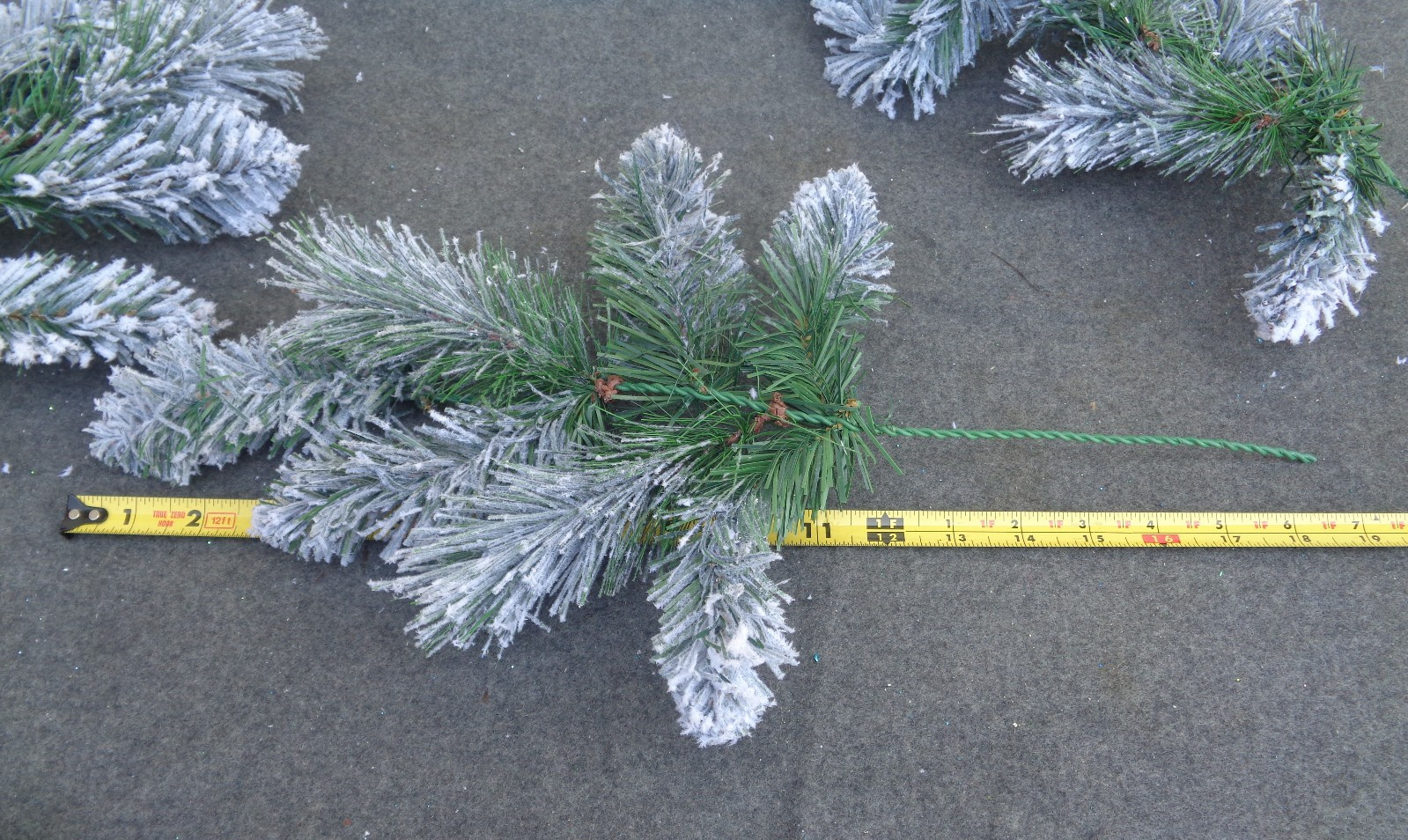 3- Large Faux Frosted Pine Branch Floral Craft Picks 18″