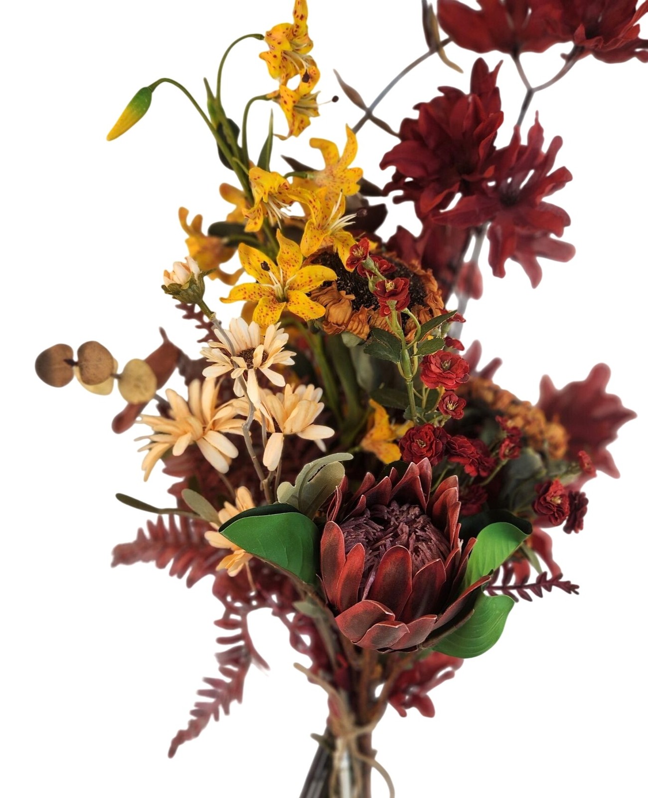 Artificial Mixed Floral Bouquet With Sunflowers Protea Lily & Daisies 20-25 Inch