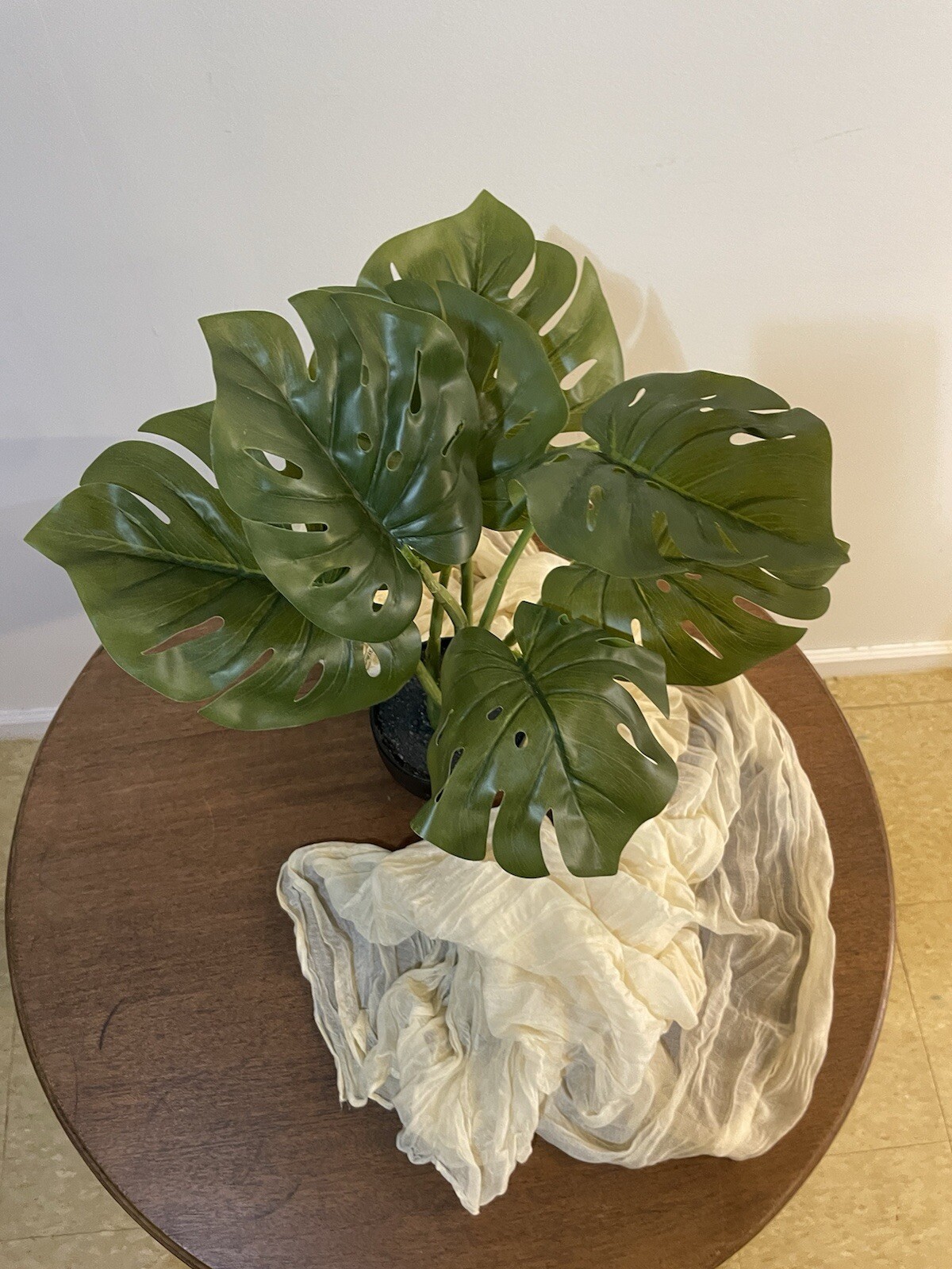 Large Artificial Tropical Palm Tree, 26″ Faux Monstera Plant with Pot for Home a