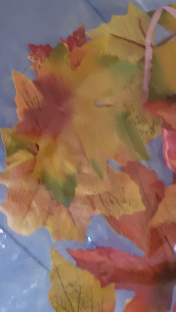 Lot of Fake Fall Leaves Yellow Red Green Veins Decorative Holiday Thanksgiving