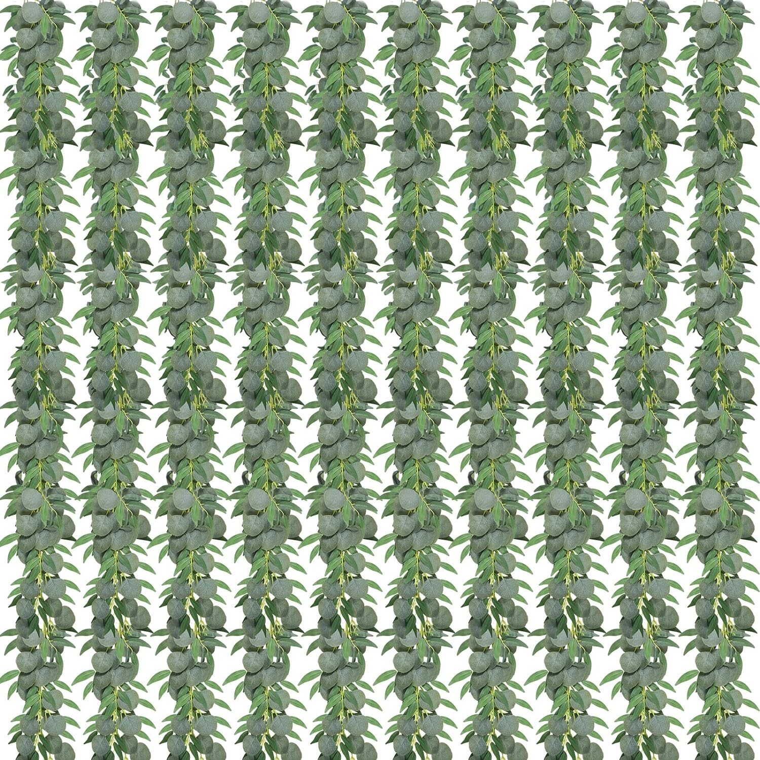 Artificial Eucalyptus Garland with Willow Leaves – 10 Pack – 6.4 Feet – Weddi…