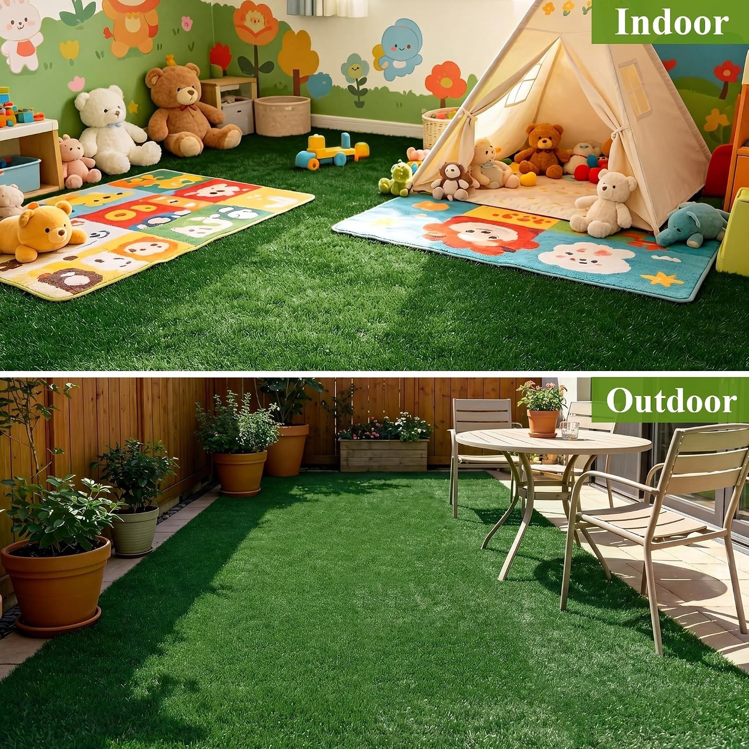 Realistic 12×12 Artificial Grass Mats – Set of 18