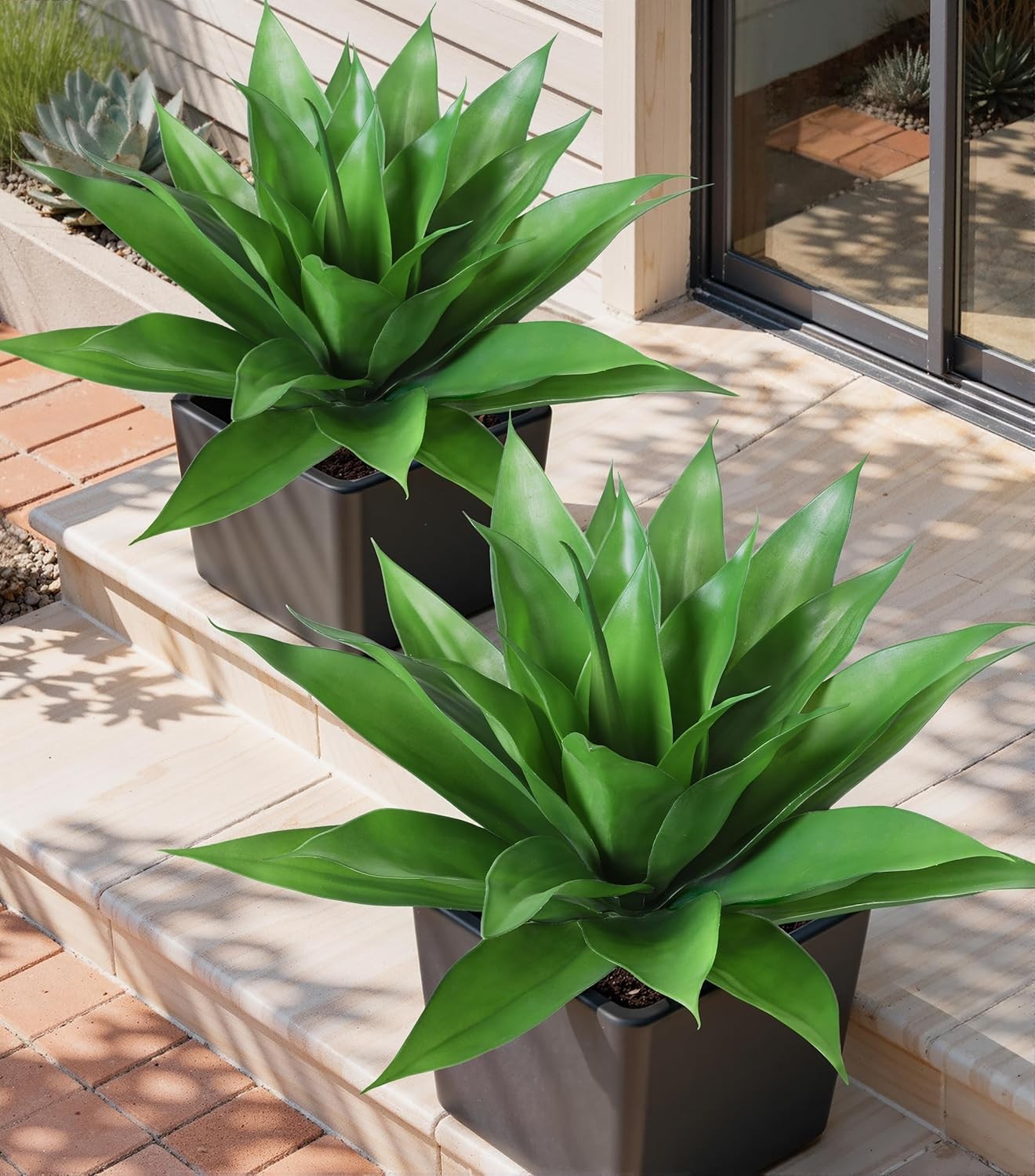 Fake Plants 28 Inch Agave Outdoor UV Resistant Faux Greenery