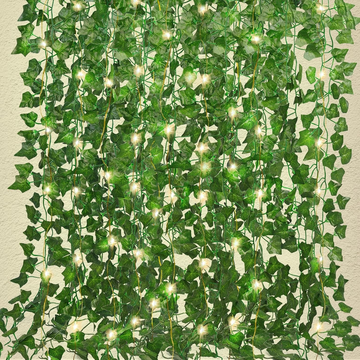 Ivy Fake Vines for Room Decor 12 Pack 86 FT Artificial Plant with 100 LED String
