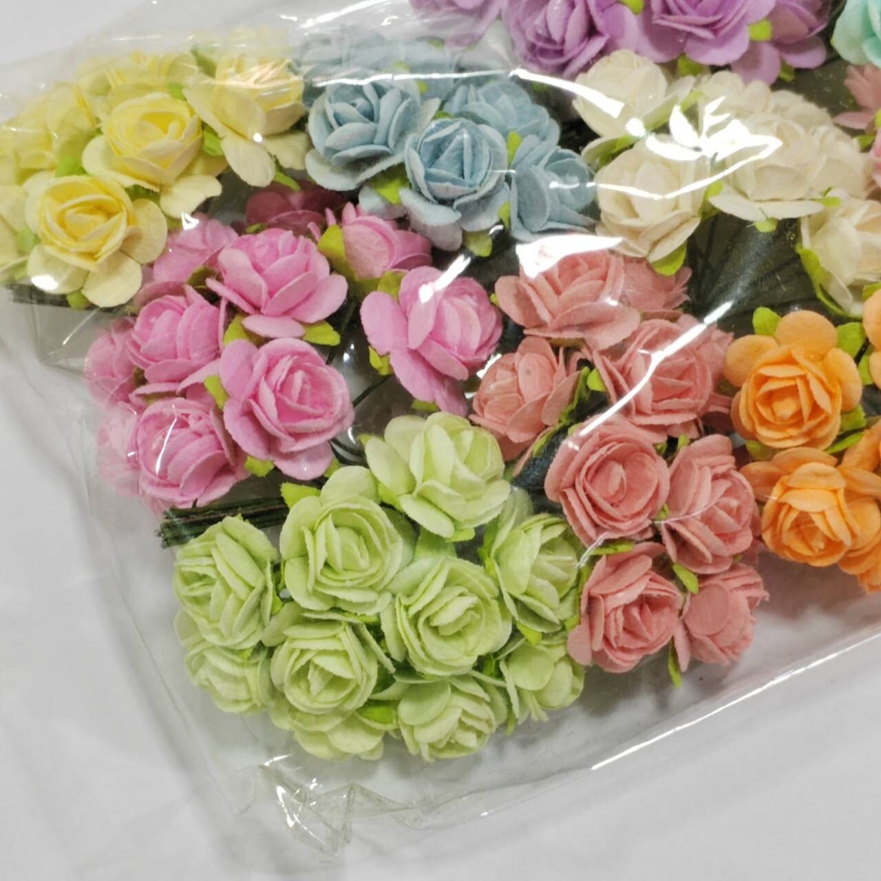 100 (10 color) Artificial Flowers Rose Flower Paper Flower size 15 mm