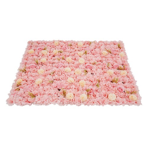 3D Flower Wall Panel-12pcs Artificial Flower Wall Background Silk Rose Mat