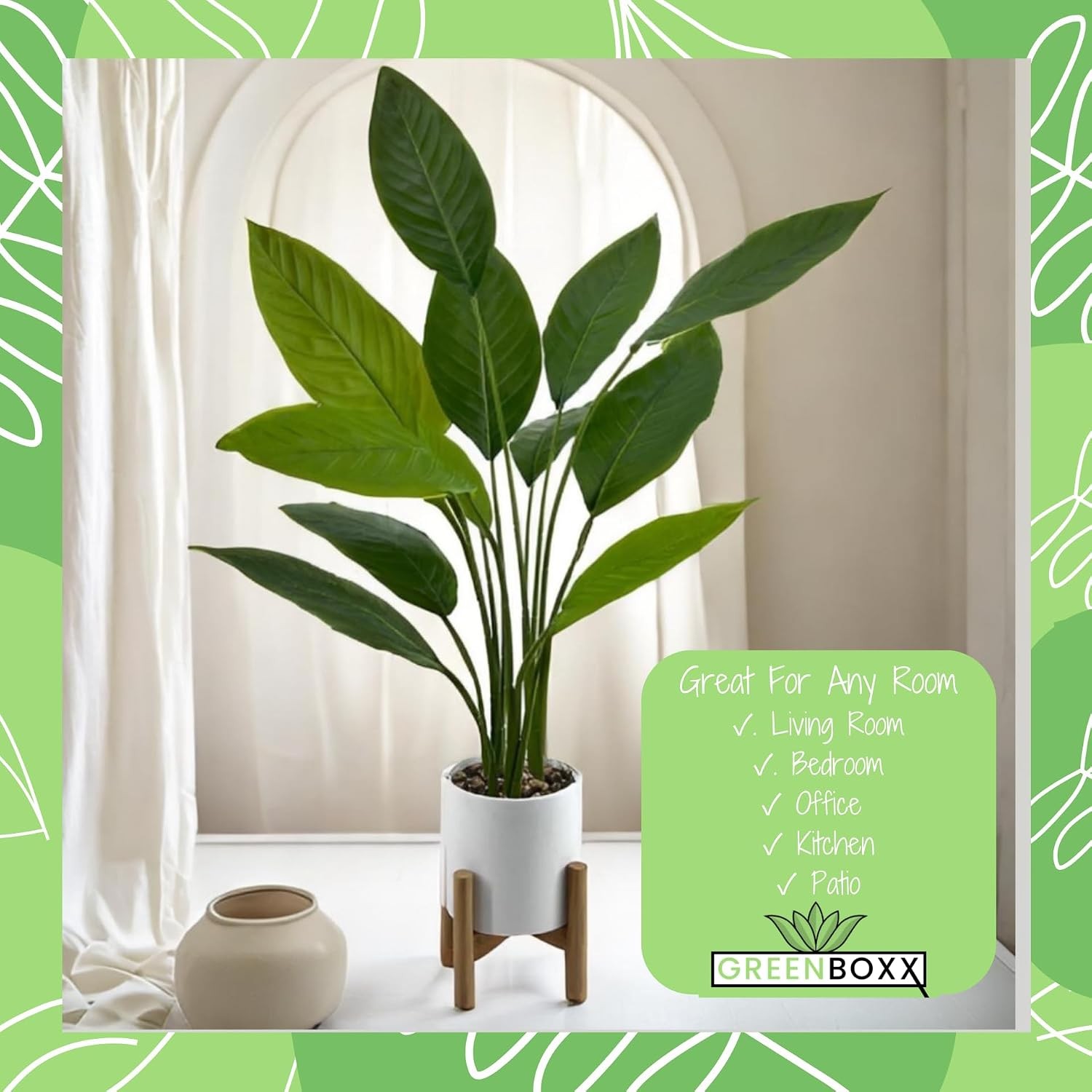 Bird of Paradise Artificial Plant Fake Tree Fake Banana Leaf Plant Tropical Palm