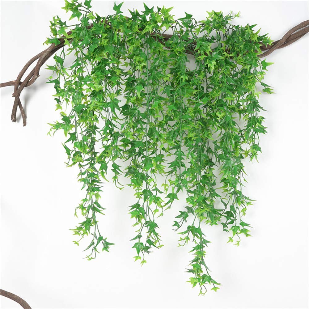 Artificial Hanging Vine, Sweet Potato Leaves Plastic Plants Greenery Faux Ivy…