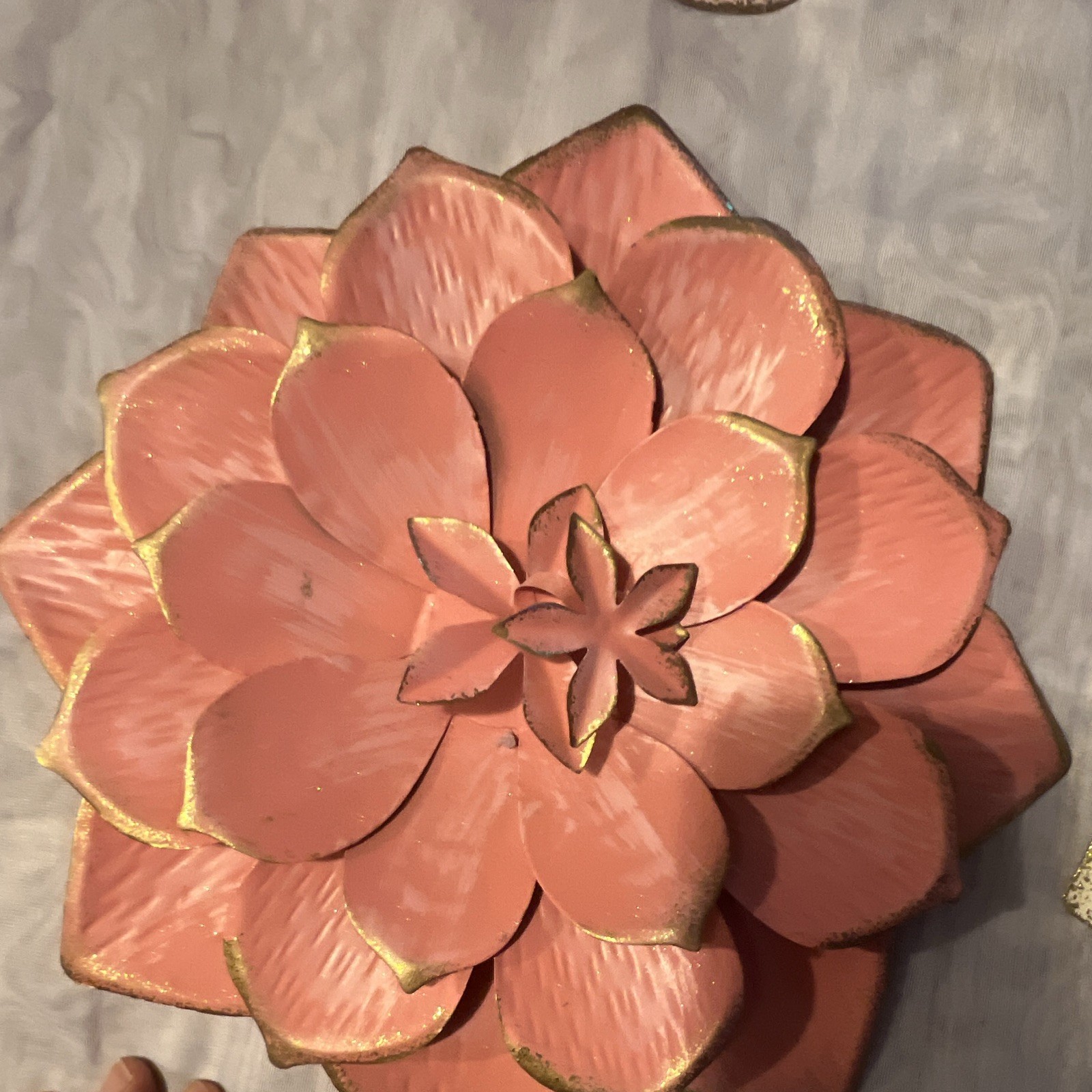 Set of 5 Metal Floral Flower Wall Art Decor, Multicolor, 10 in