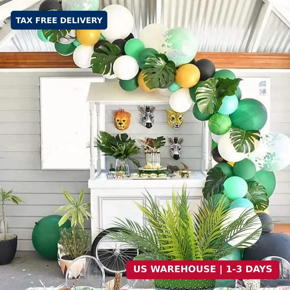 PASYOU Artificial Palm Tree, Plastic Plants Greenery Fake Tropical Shrubs Faux B