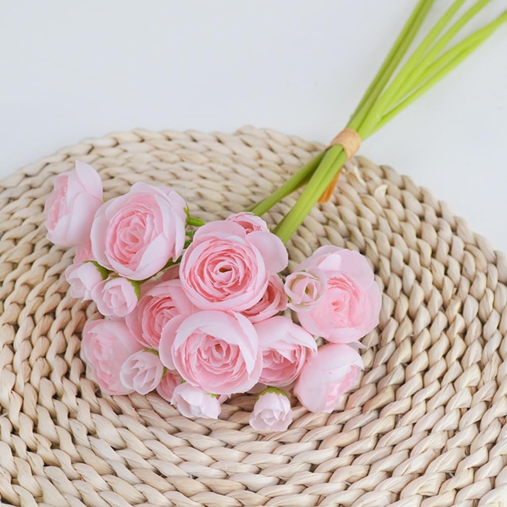 18Pcs Ranunculus Artificial Flowers Fake Wedding Flowers DIY Bouquets Home Decor