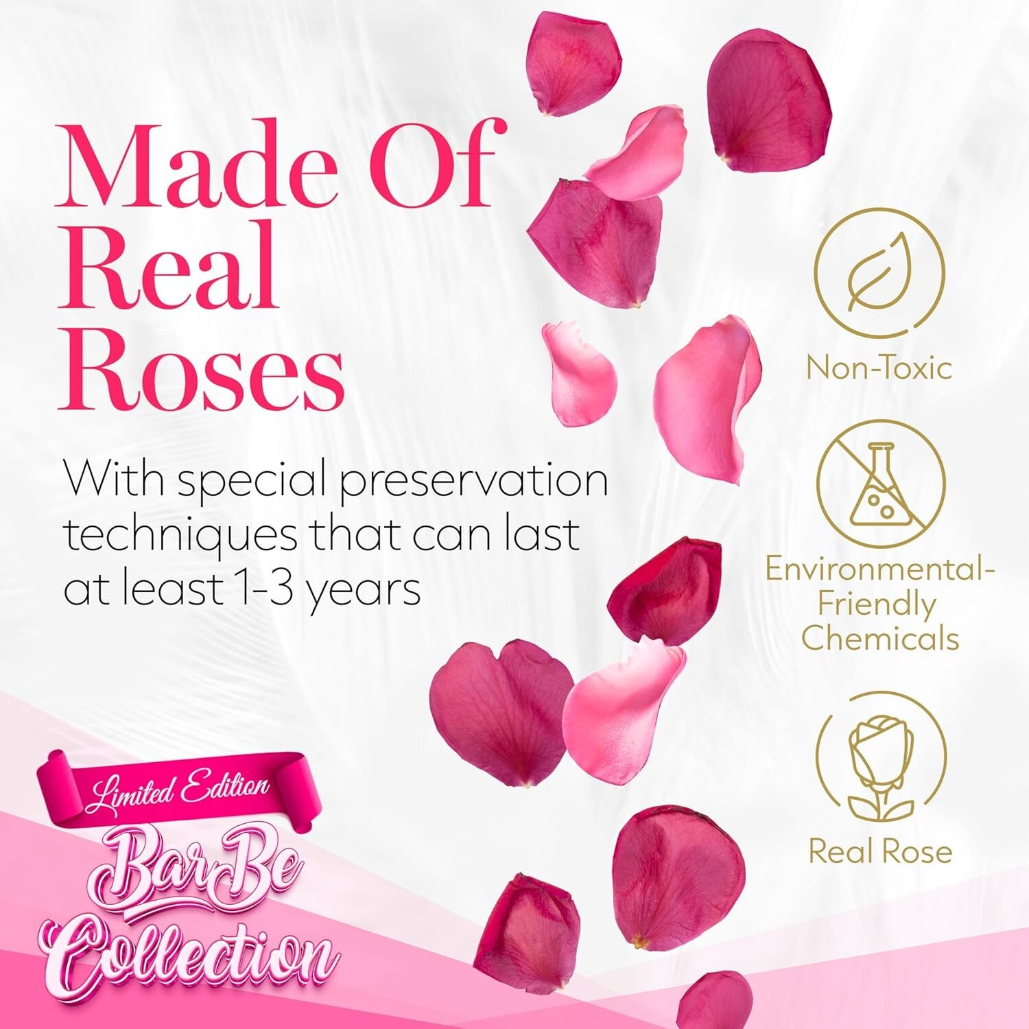 Luxurious 7-Piece Heart-Shaped Velvet Pink Flower Box – No Maintenance Required
