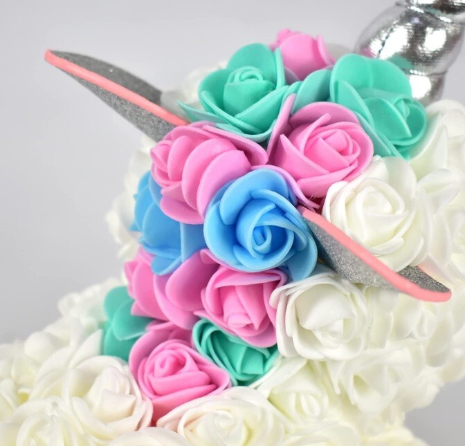 Rose Flower Unicorn Handmade Flower Mythical Beast Simulation Foam Valentine’s