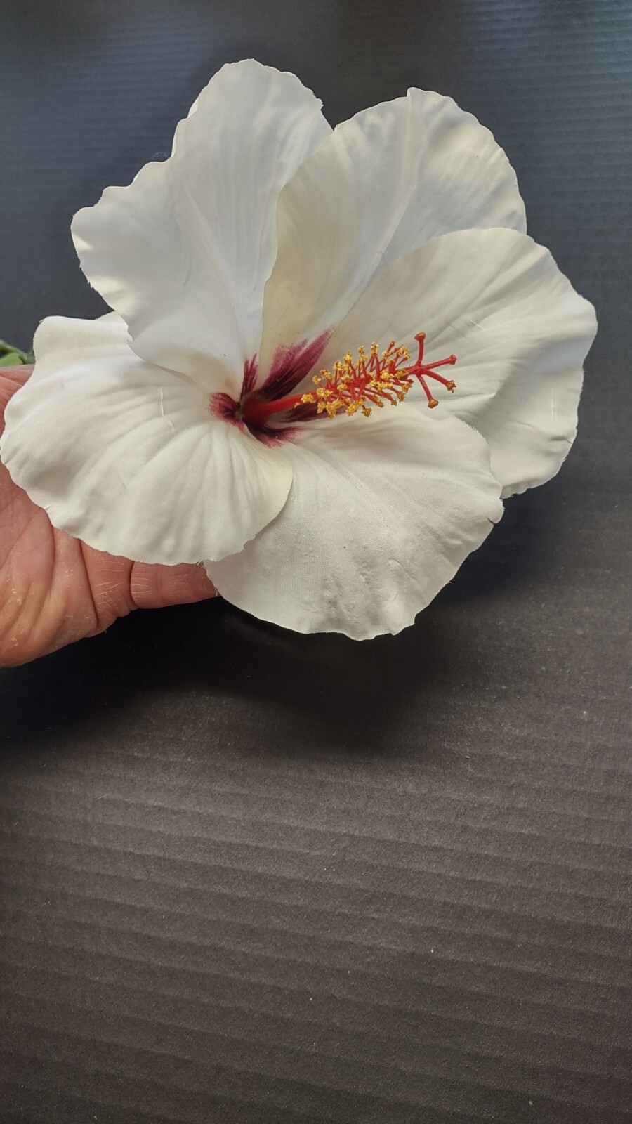 Large Cream Hibiscus stem silk flowers