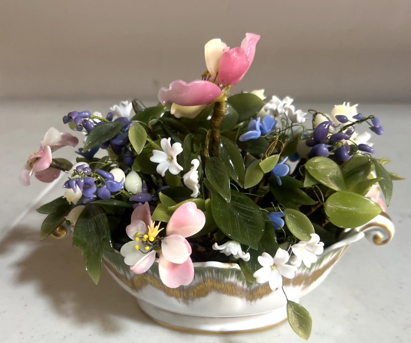 Jane Hutcheson Fleurs des Siecles GLASS Flower Vase Floral Bouquet Rare