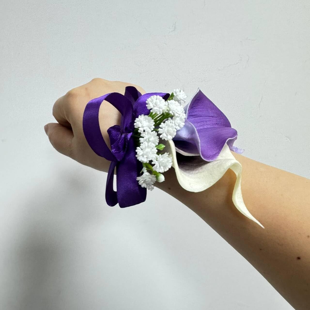 2 Set Purple Artificial Flower Calla Lily Flowers Corsage and Boutonniere for…