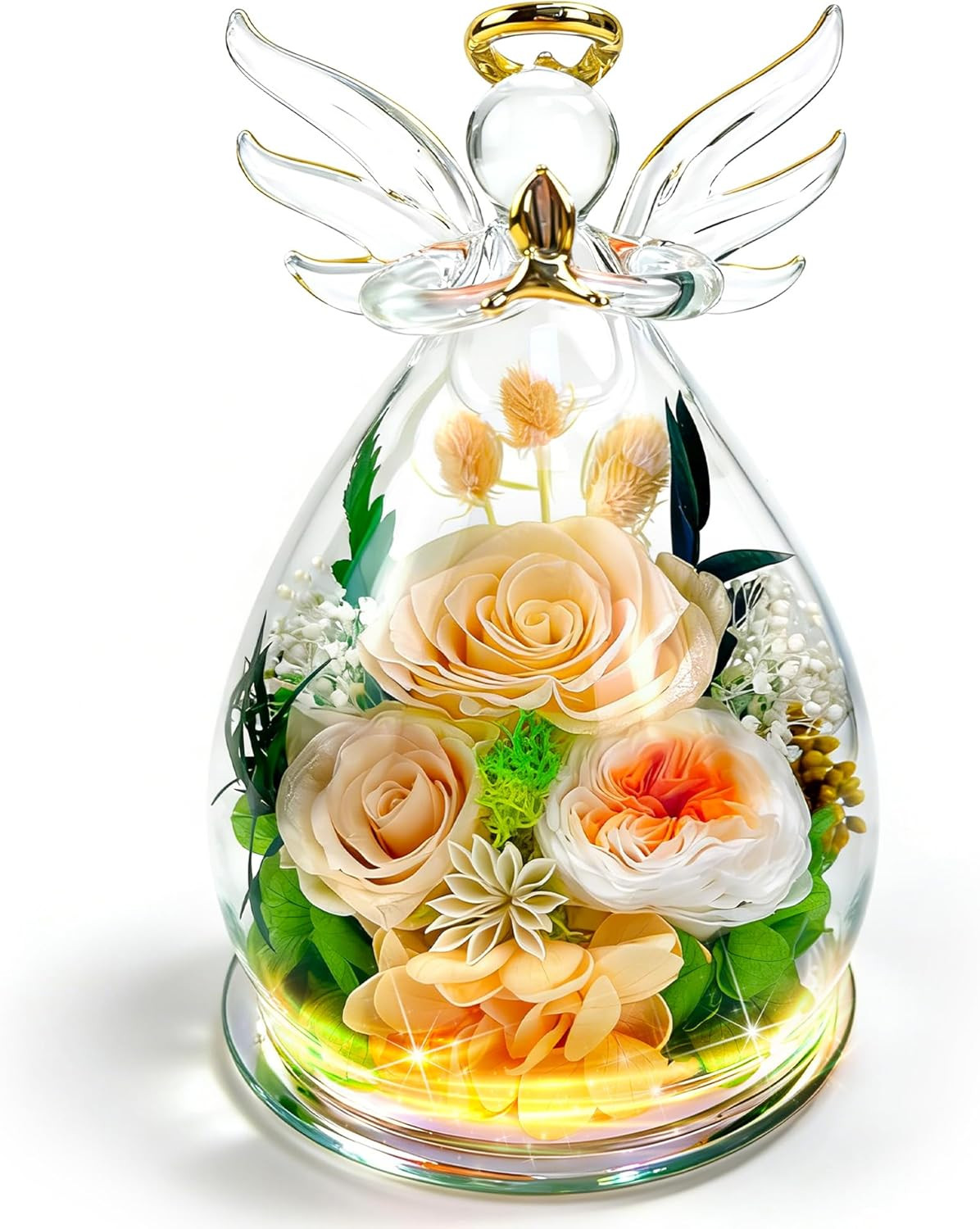 Birthday Gifts for Women Preserved Red Real Rose Flowers in Glass Dome, Forever