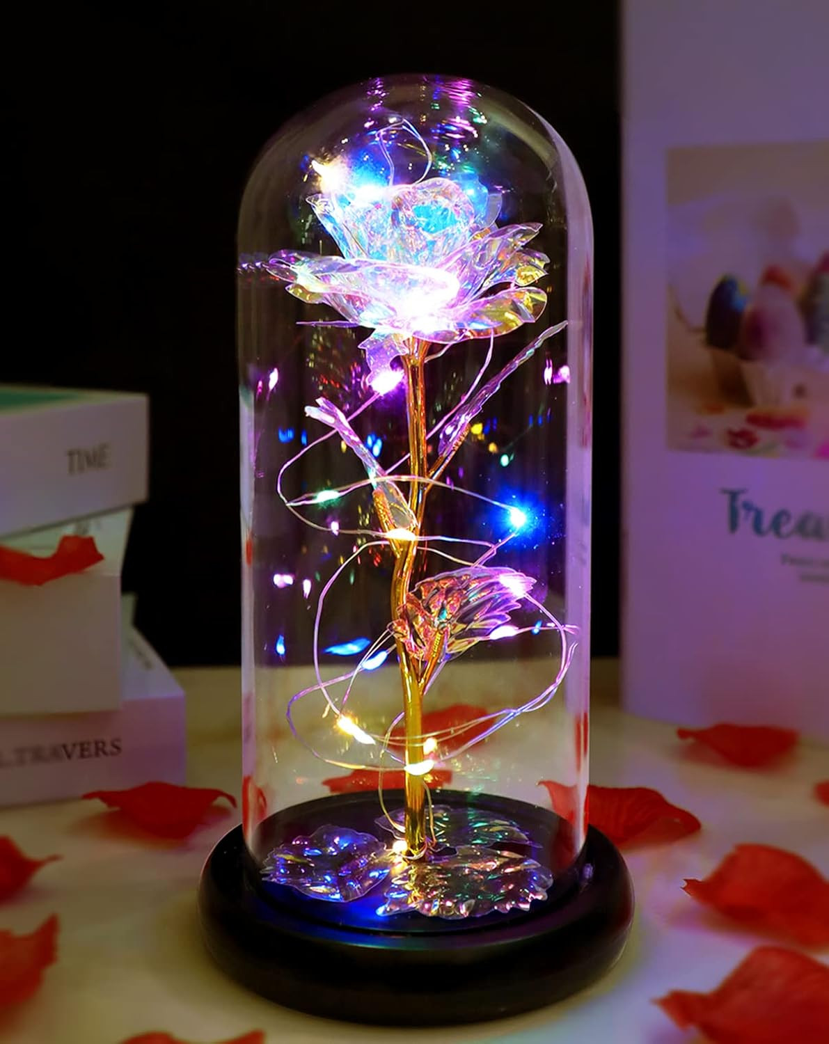 Mothers Day Rose Gifts for Mom, Birthday Gifts for Women Moms, Galaxy Crystal Li