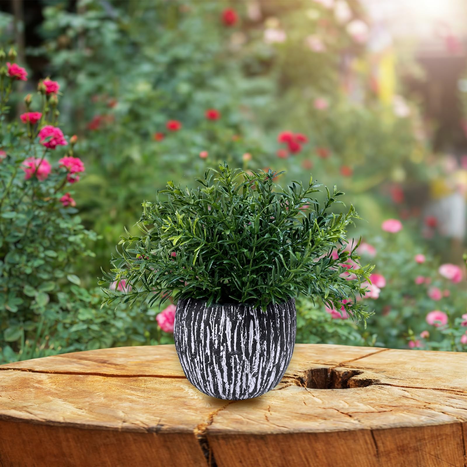 Best Winlyn Set of 3 Artificial Potted Plants Faux Eucalyptus Rosemary Boxwood
