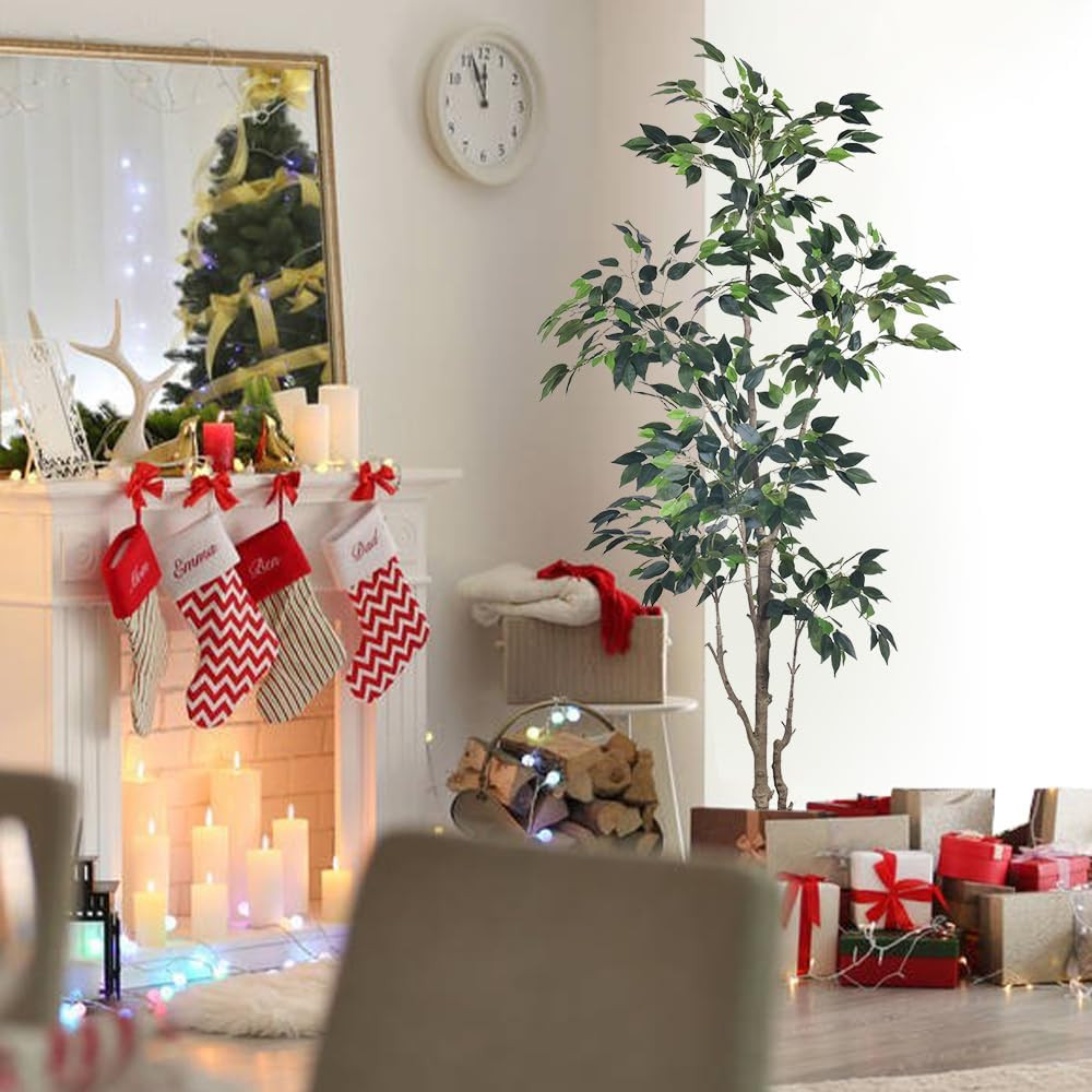 5Ft Lifelike Artificial Ficus Tree for Home, Office, and Garden Decor