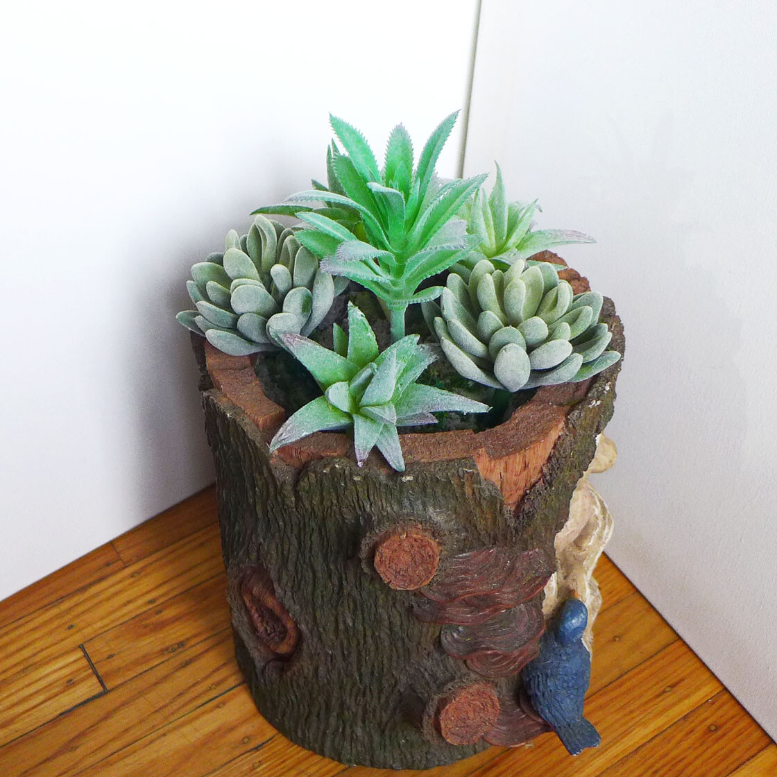 Artificial Plants Plastic Flocking Succulents Green Grasses 6 Pcs (#85)