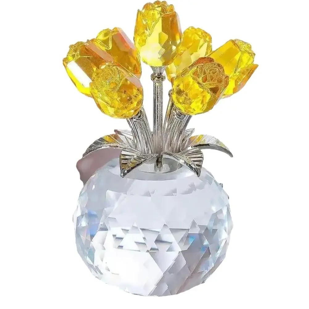 Eternal Crystal Rose Gift Artificial Glass Rose Bouquet Valentine Anniversary