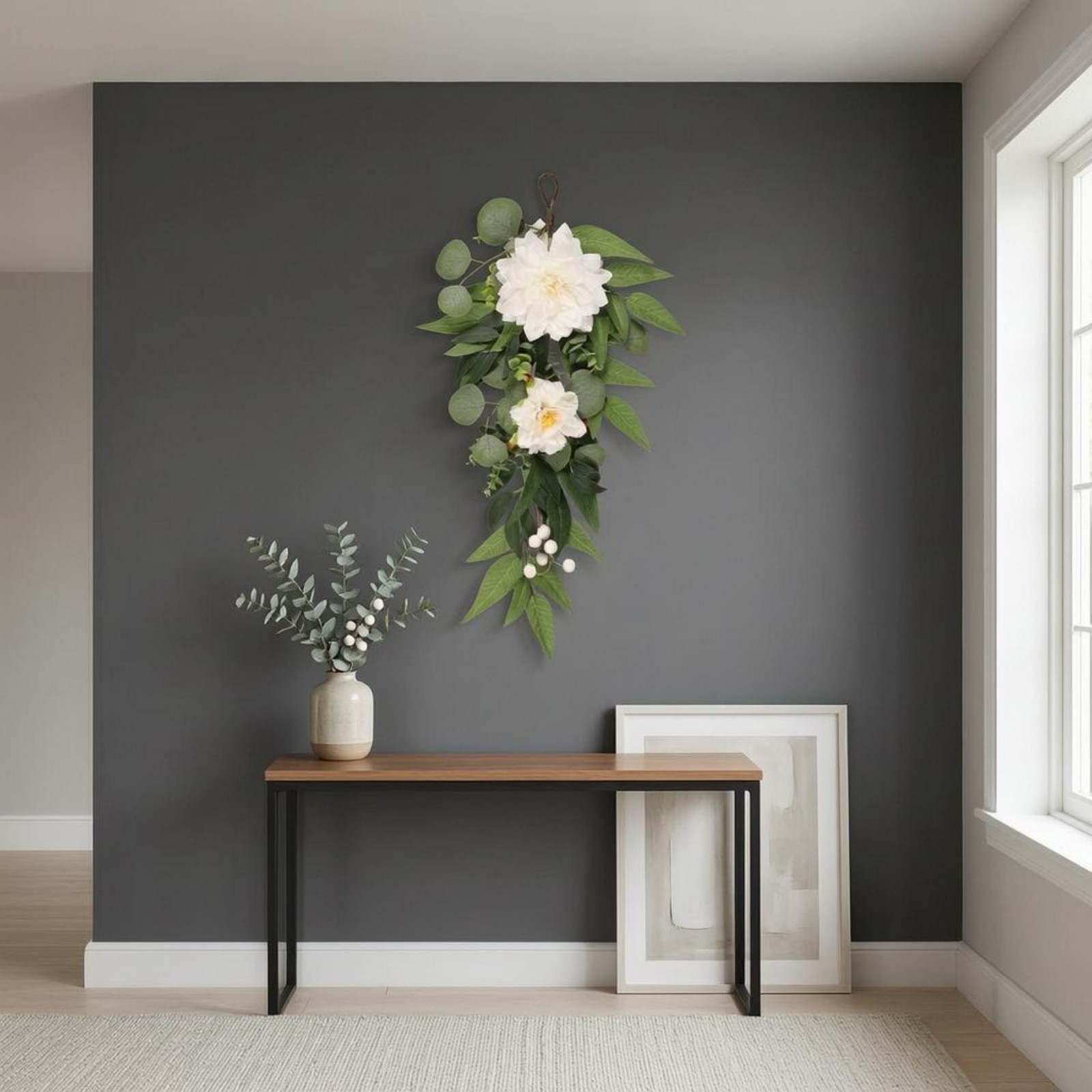 Hanging Floral Decoration Textile and Synthetic Material Artificial Flower Door