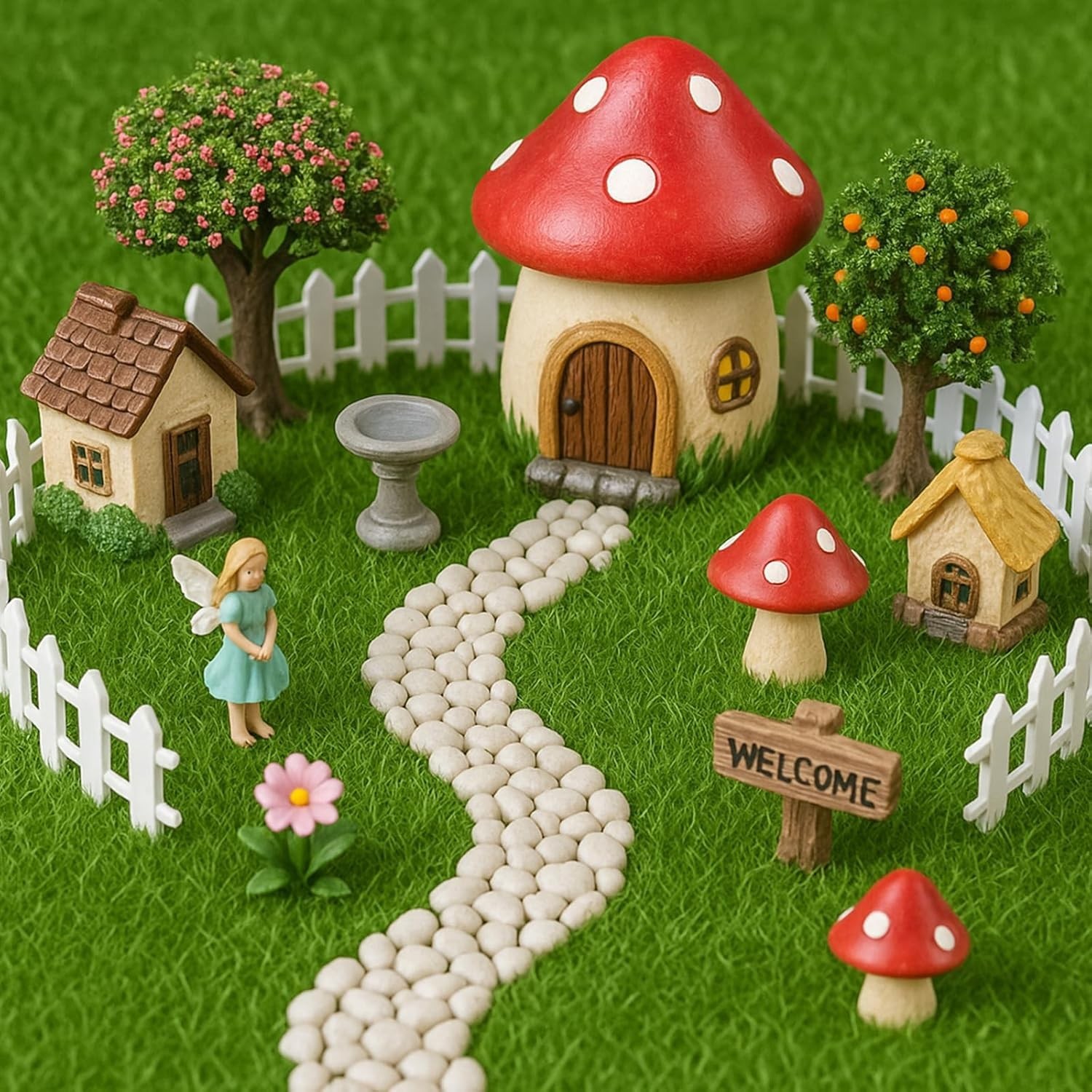 10 Packs 6″ x 6″ Fake Grass Decor, Artificial Grass for Crafts, Fairy Garden …