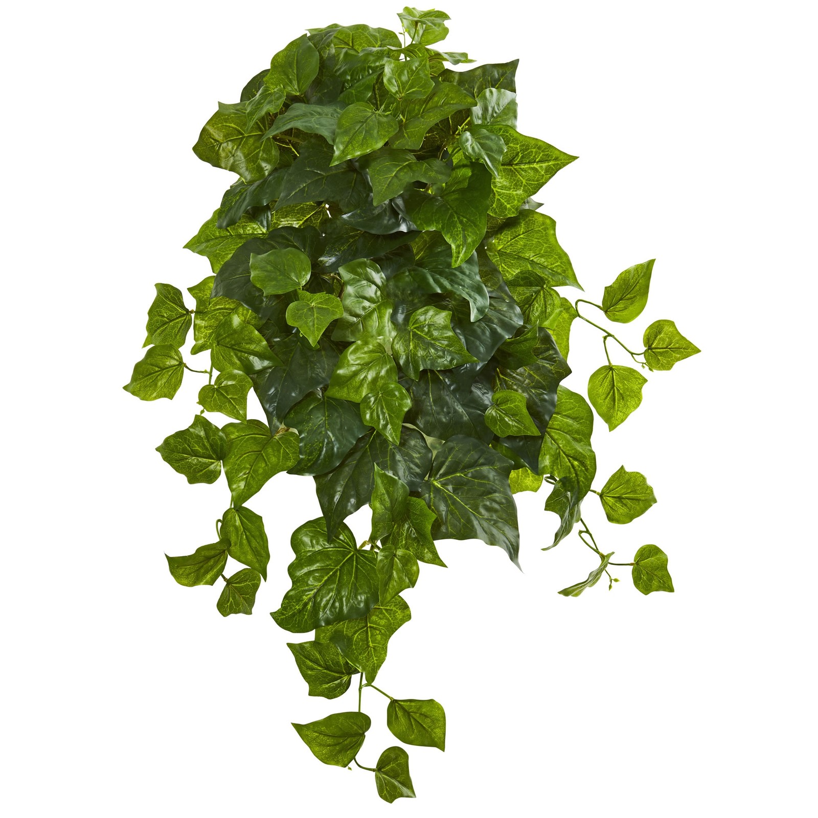 28 Inch Deluxe Ivy Hanging Artificial Bush Set of 3 Real Touch Green Leaves