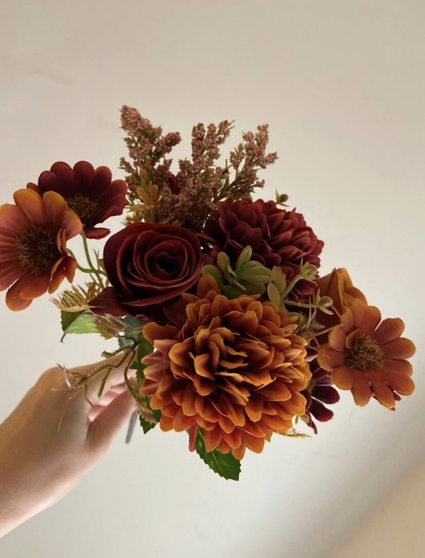 Autumn Silk Artificial Flowers Rose Wedding Home Decoration High Quality Bouquet