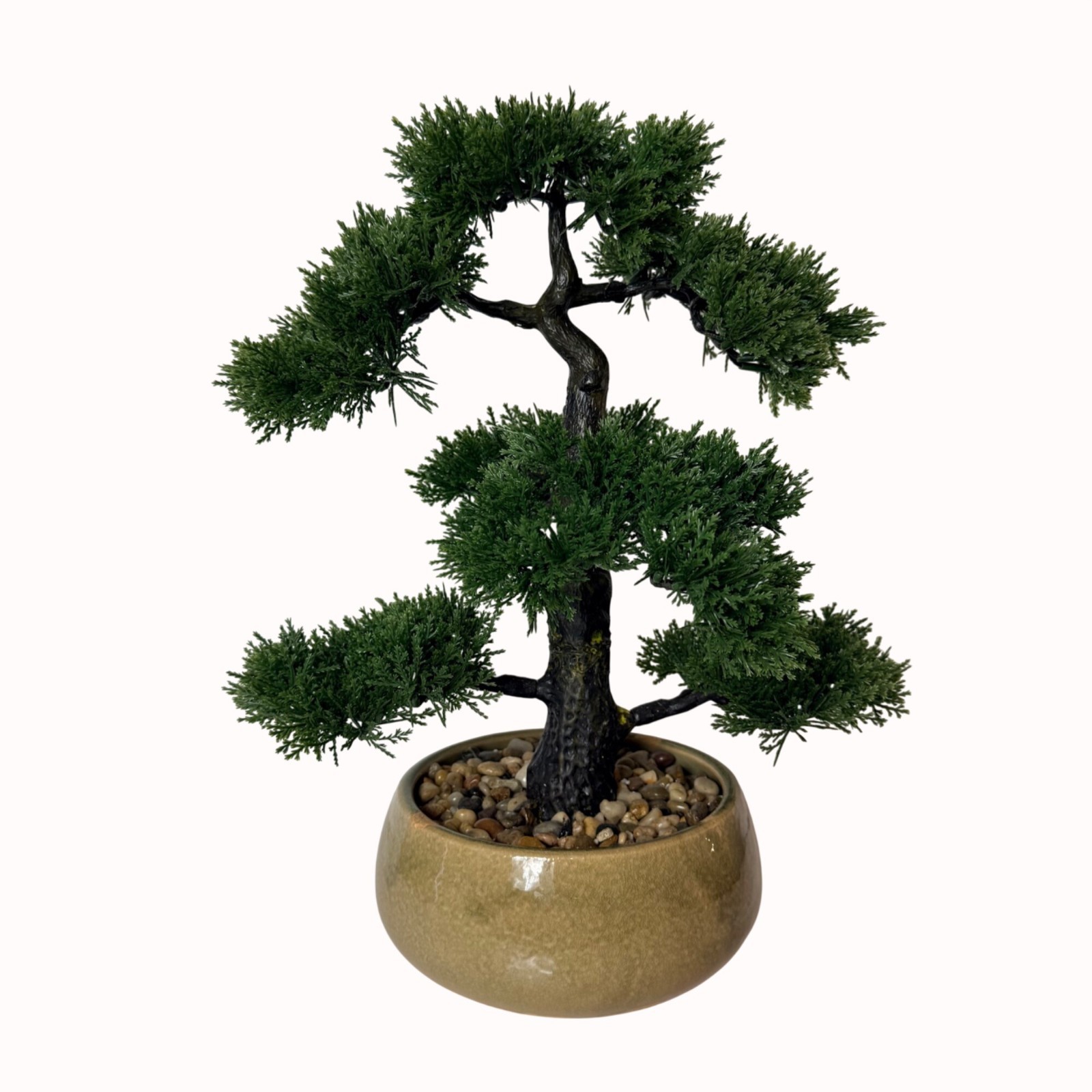 Artificial Bonsai Tree Faux Cedar Potted Plant Japanese Style Zen Decor Tabletop