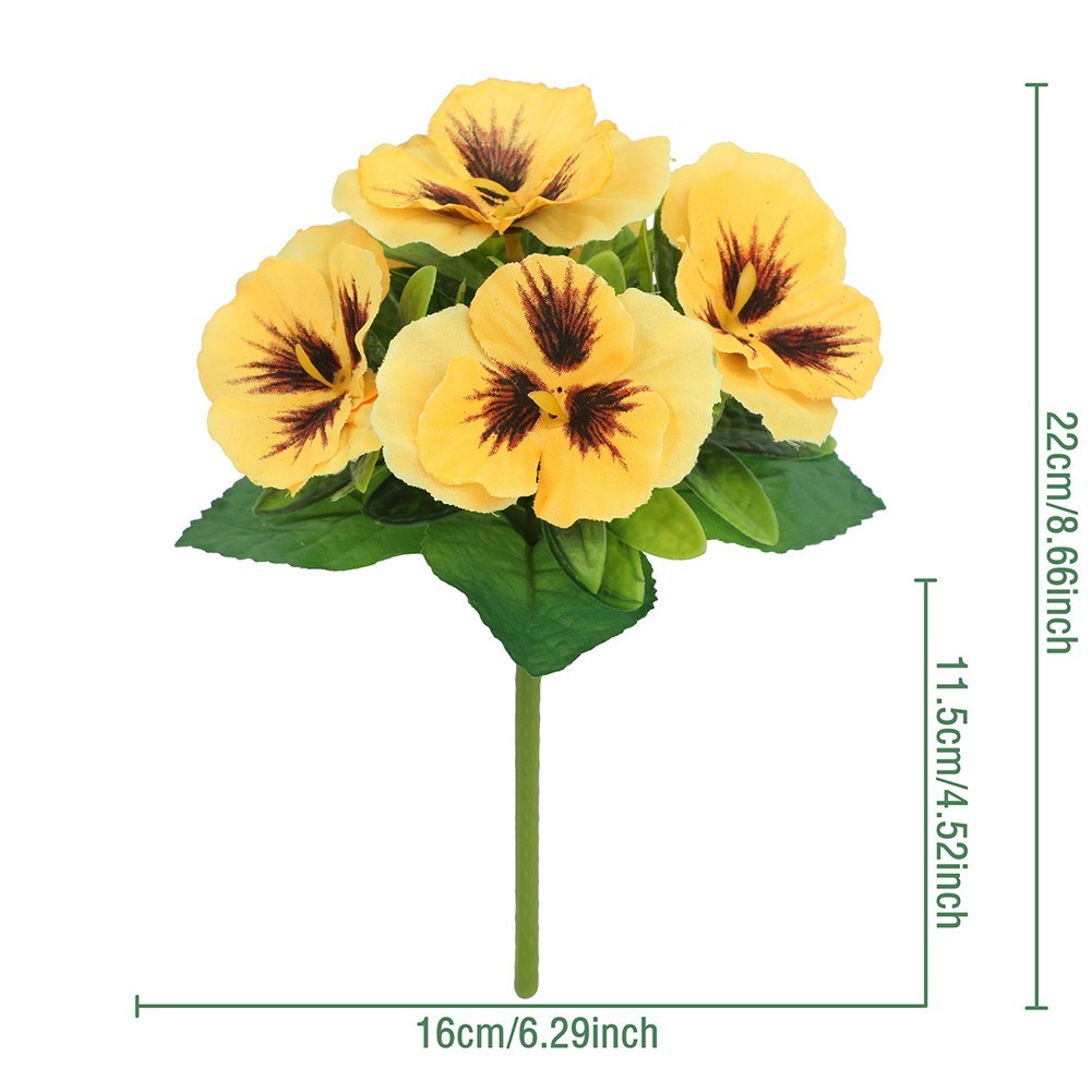 4PCS Vibrant Artificial Pansy Flowers: Lifelike Silk Decor For Any Occasion New