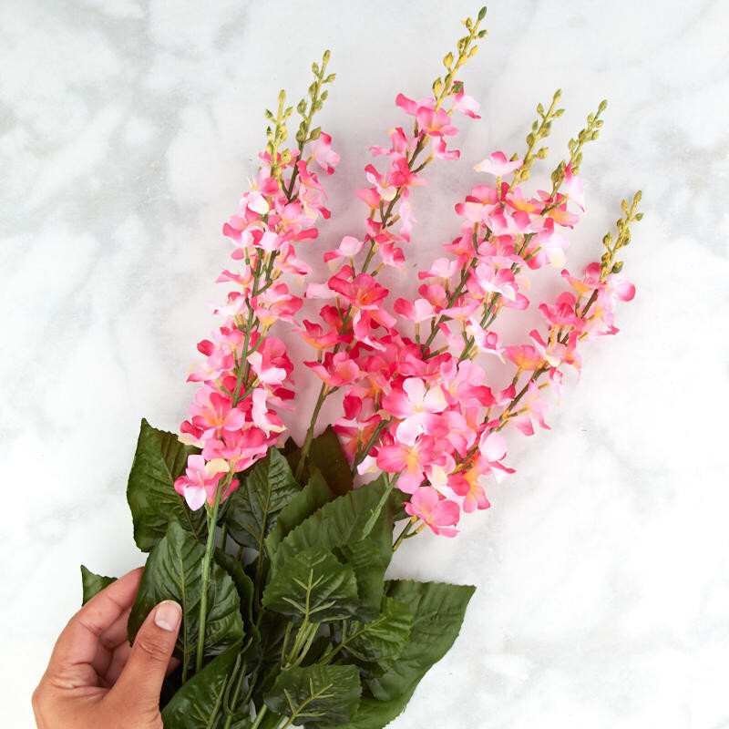 Lot of 2 Pink Artificial Salvia Decorative 24-1/2″ Floral Bushes