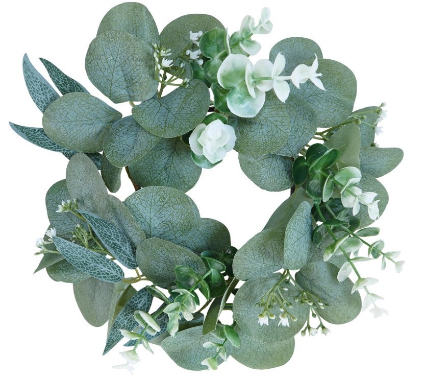 Artificial Eucalyptus Candle Rings – Set of 4 Greenery Wreaths for Holders