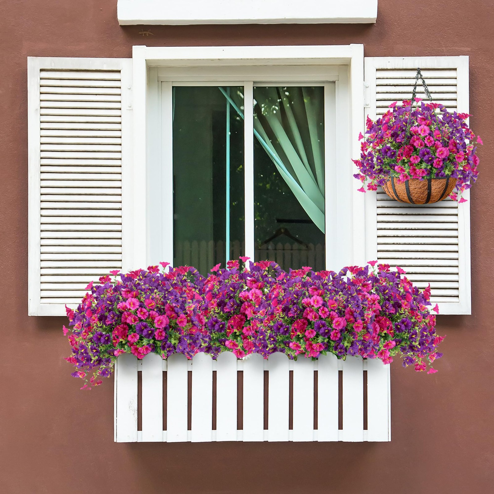 Artificial Flowers for Outdoors 12 Bundles Realistic Faux Plants UV Resistant…