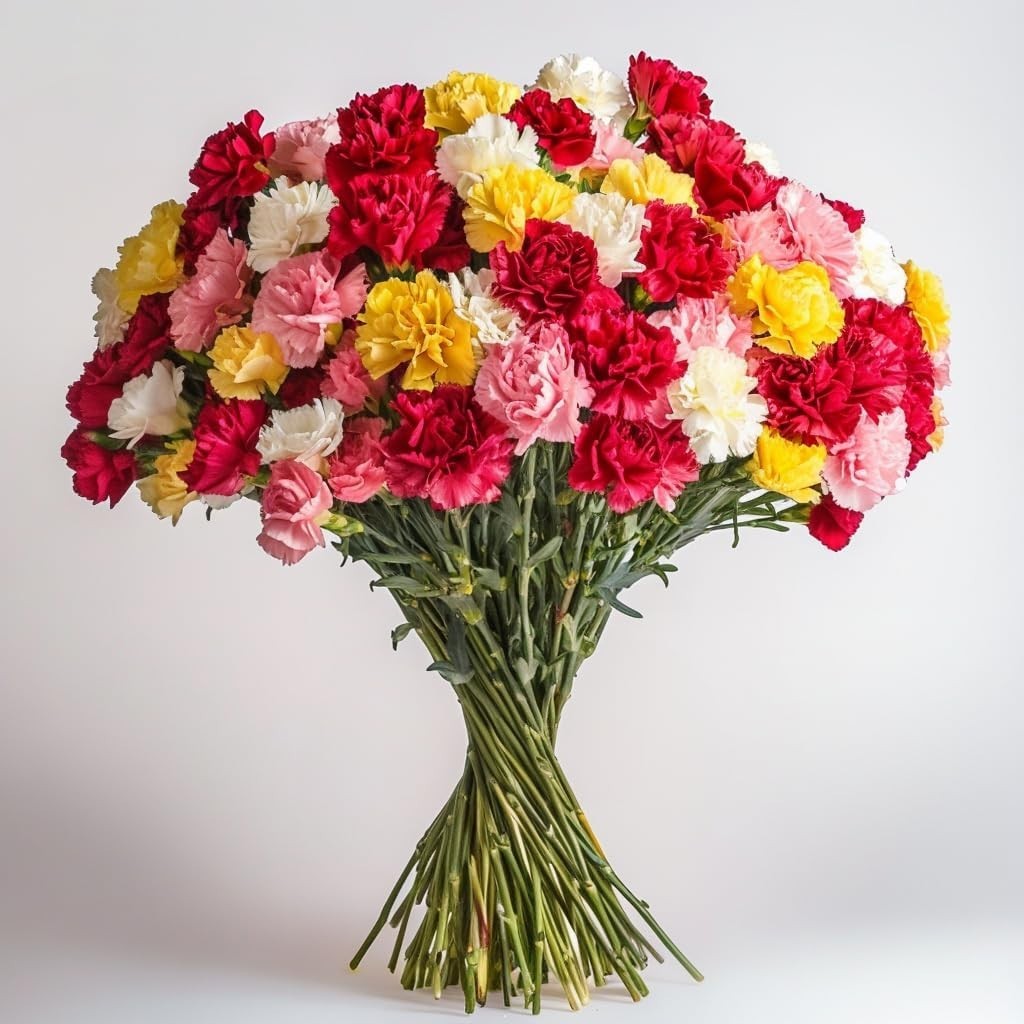 100 Assorted Carnation Flowers – Fresh Next-Day Delivery Bouquet for Graduation,