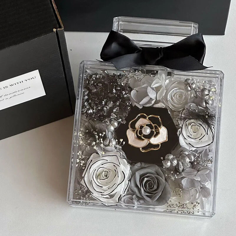 Wholesale Acrylic Roses in an Eternal Gift Box with Perfume Bottles
