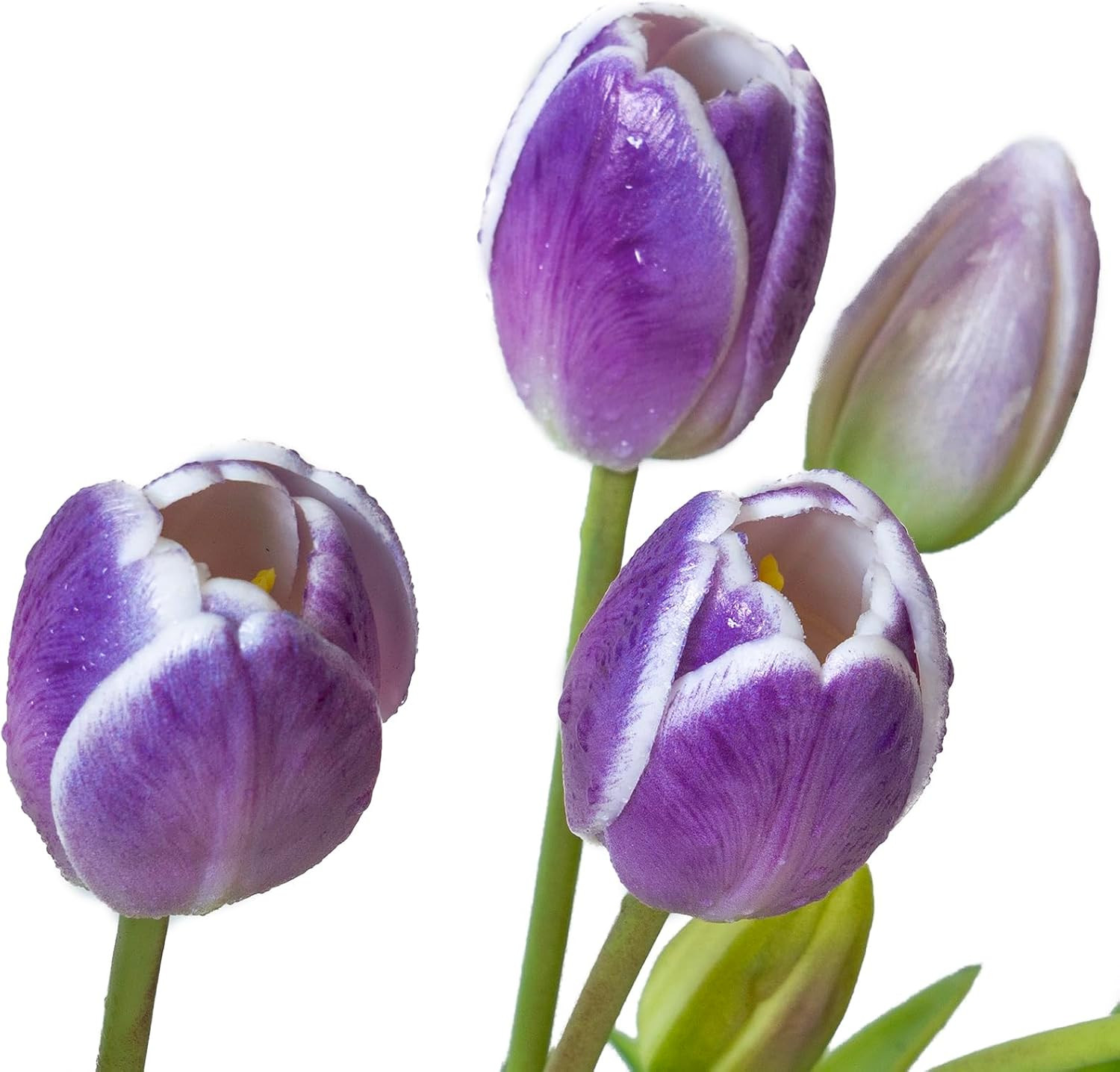 Artificial Tulips 15pcs Amethyst Soft Touch Latex Bouquet – Wedding Party Home