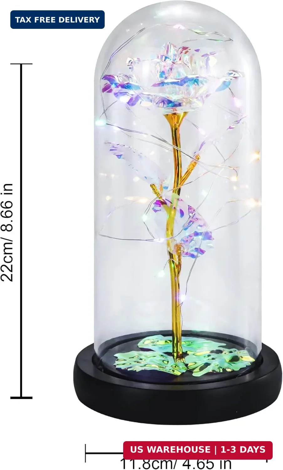 FGSS Eternal-Rose-Flowers-Gift Galaxy-Glass Rose-Flower-Light-Gifts for Mom-Gran
