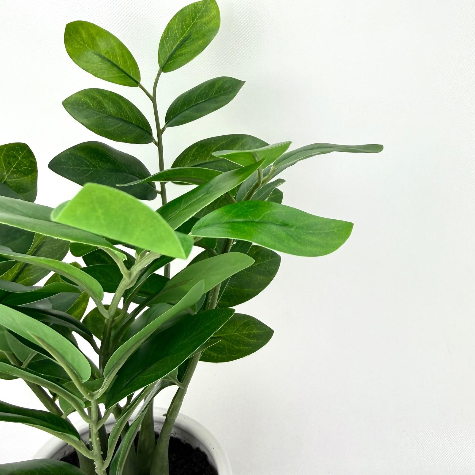 10.5″ Small Tabletop ZZ Artificial Plant in White Ceramic Pot – Threshold