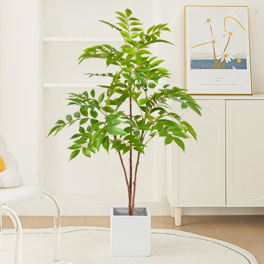 Large Artificial Ficus Tree 76 140cm Fake Lacquer Banyan Palm Leaves Home Garden