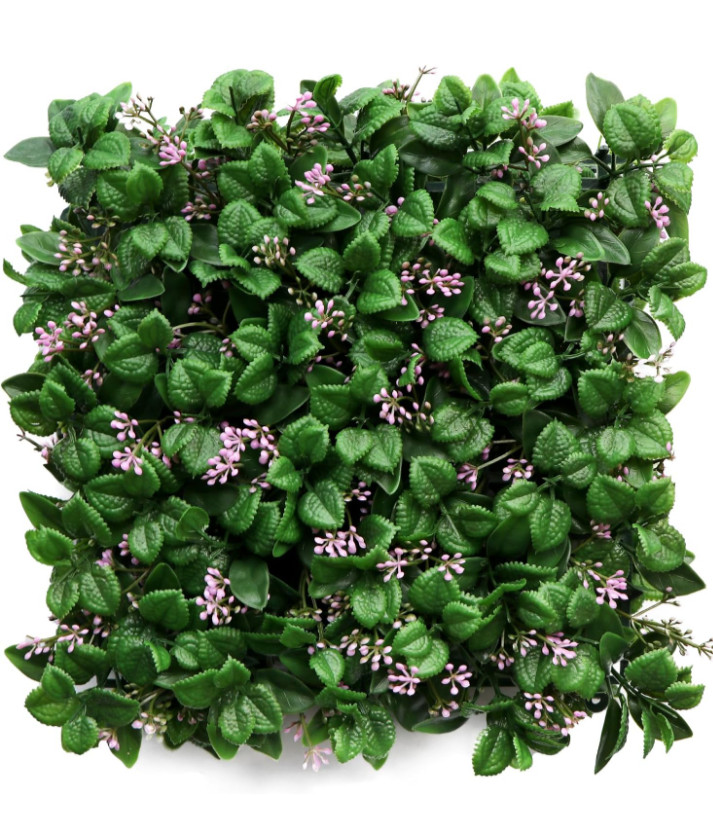 Artificial Flowering Hedge Panels 8pcs 10″X10″ Foliage Hedge Wall Mat for Fence