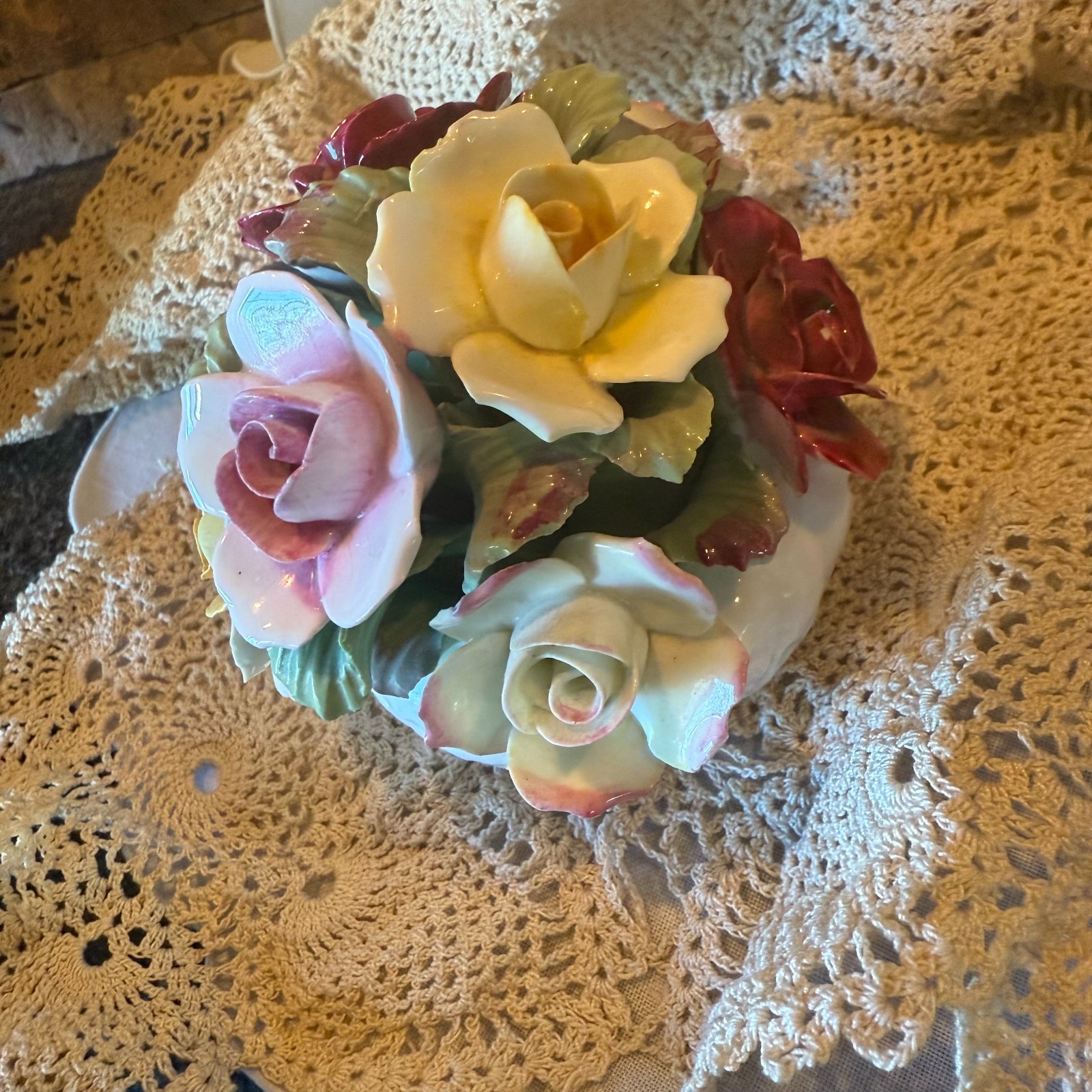 Vintage Aynsley England Fine Bone China Flowers Hand Modeled