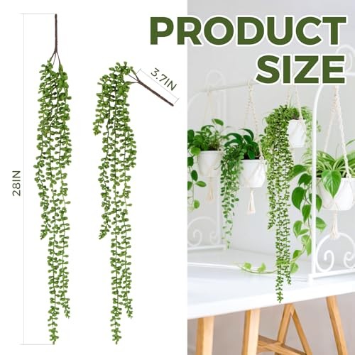 Fake Hanging Plants Artificial Decor – 3PCS String of Pearls Plant Artificial