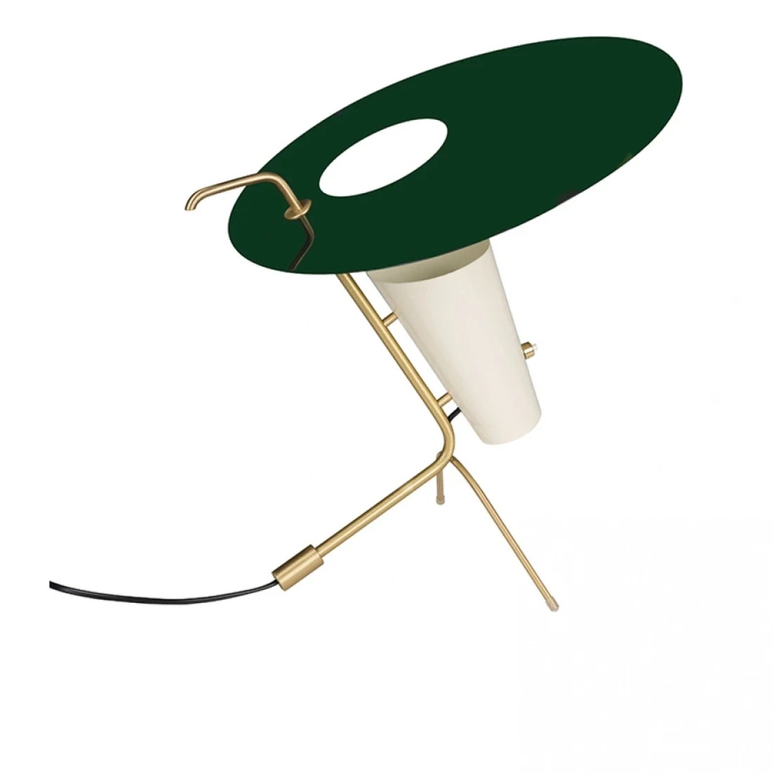 Here’s the information about the G24 table lamp by Pierre Guariche, shown at Gal