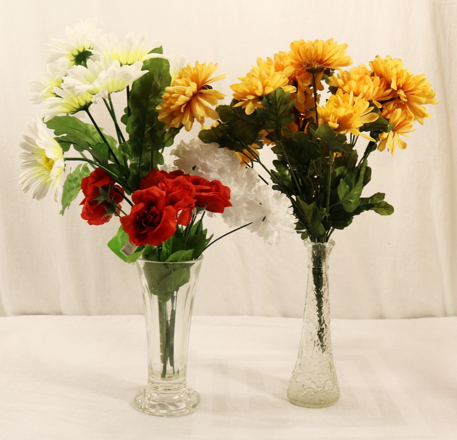Artificial Flowers Large Lot Various Types & Colors + 6 Vases Read Description