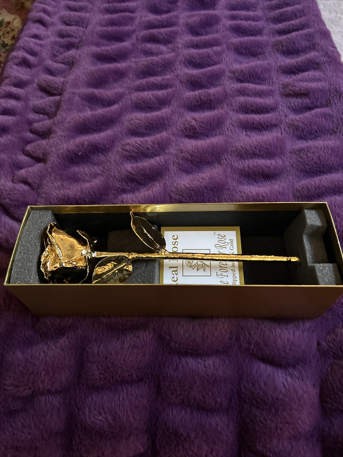 Real Rose 24K Gold Hand Dipped Forever Rose Birthday Anniversary Love!