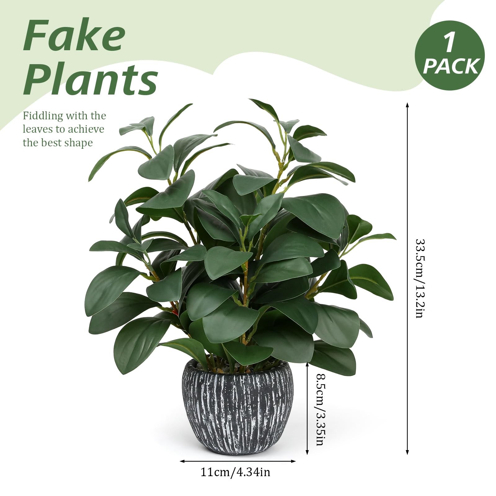 Artificial Plants for Home Decor – 13.2 Inch Fake 4in,